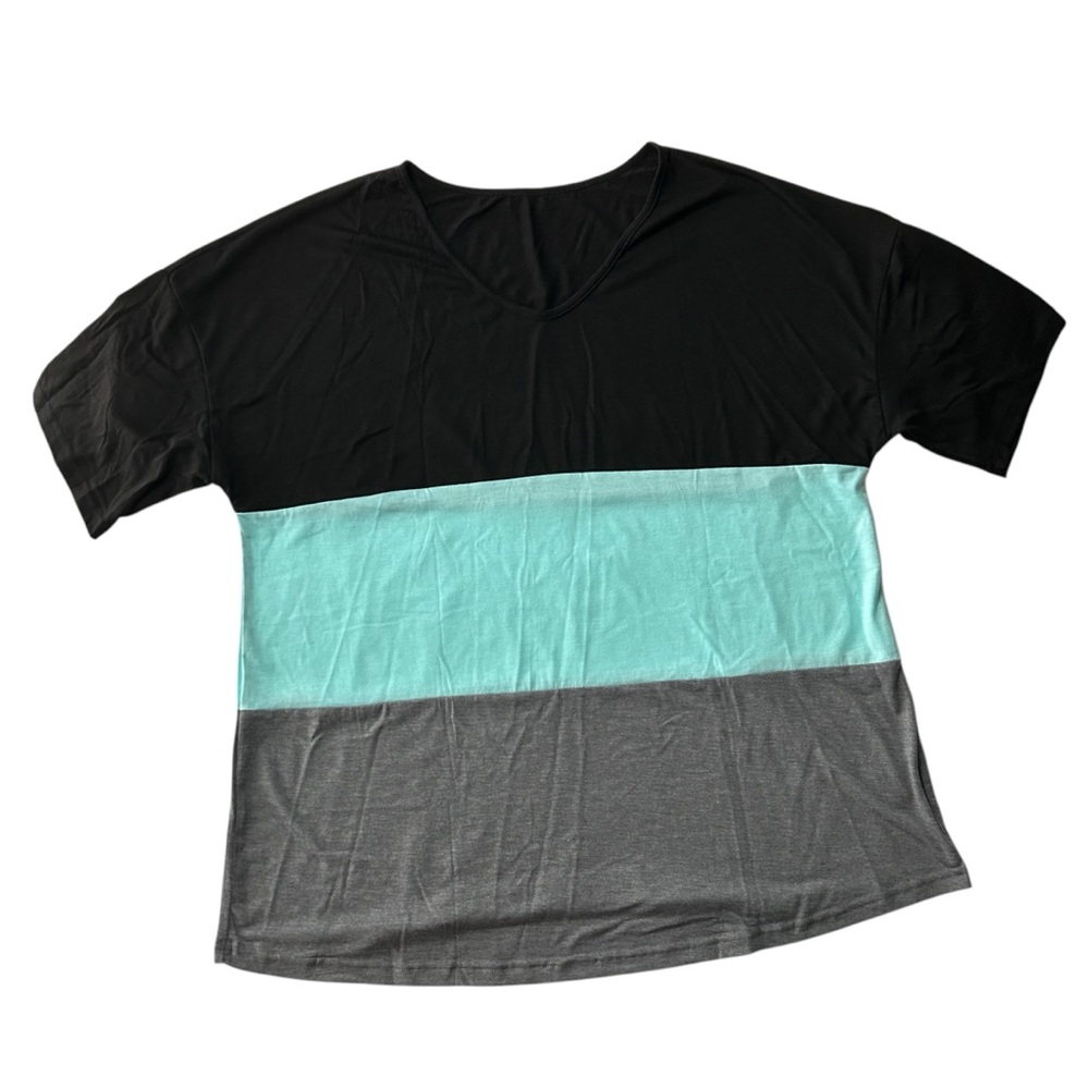 Colorblock T-Shirt - Black, Mint, Gray